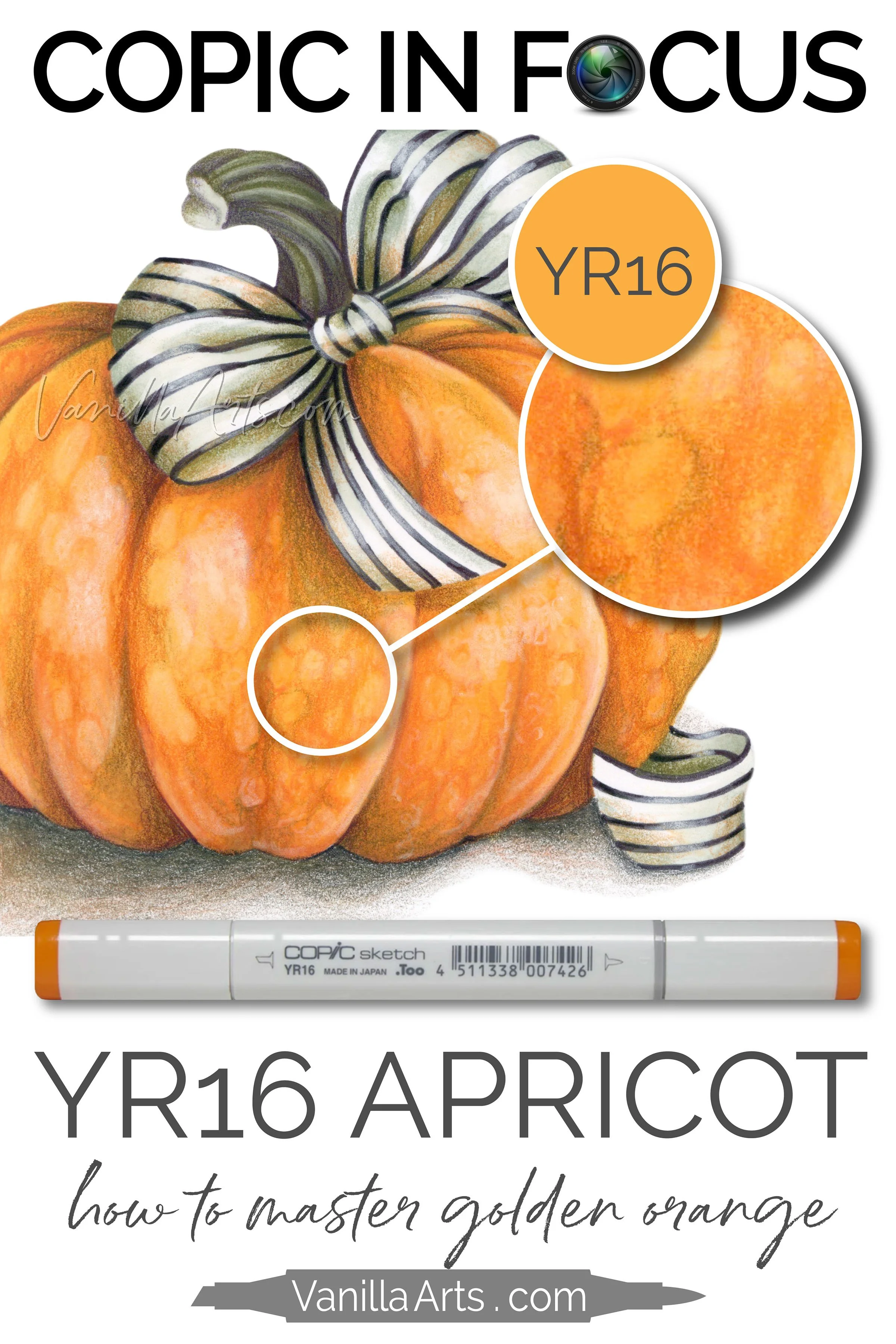 Copic Marker YR16 “Apricot” (Tips for orange alcohol markers